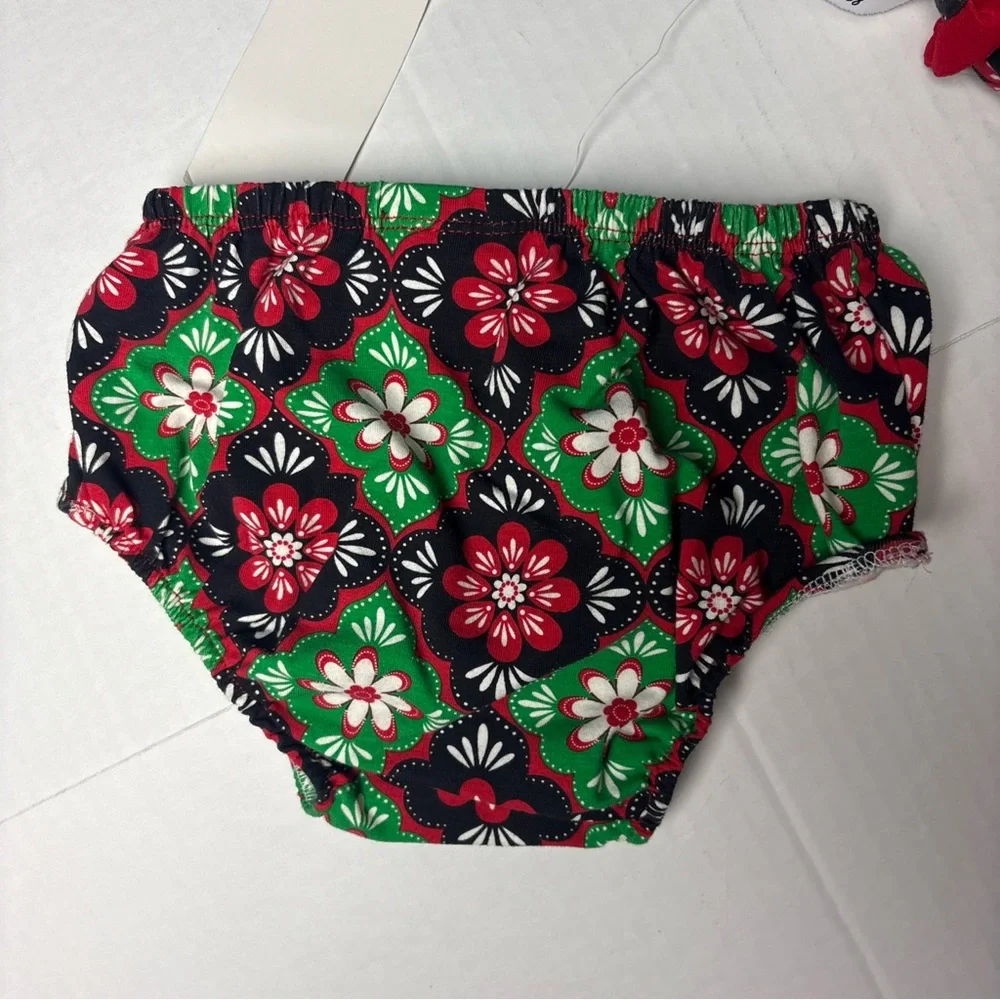 Counting Daisies Baby Girl 18 Months Outfit Dress Bloomer Red Green Black New